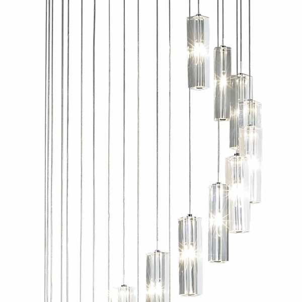 GALILEO 20lt Cluster Pendant Polished Chrome LED 2M Drop - Image 2