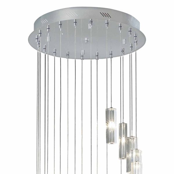 GALILEO 20lt Cluster Pendant Polished Chrome LED 3M Drop - Image 3