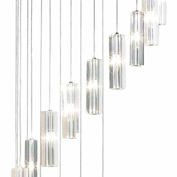 GALILEO 20lt Cluster Pendant Polished Chrome LED 3M Drop