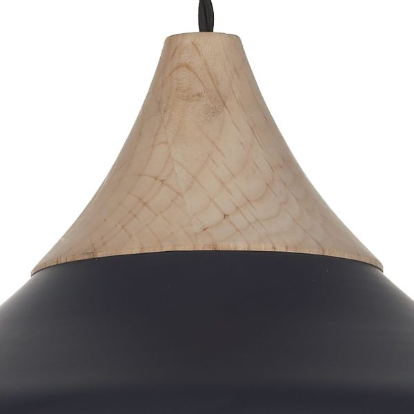 Gaucho 1 Light Pendant Black - Image 2