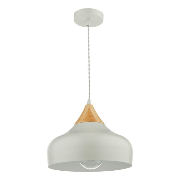 Gaucho 1 Light Single Pendant Grey And Wood - Image 2