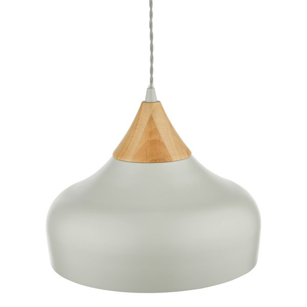 Gaucho 1 Light Single Pendant Grey And Wood - Image 3