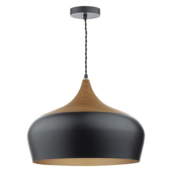 Gaucho 1 Light Pendant Black Large - Image 3