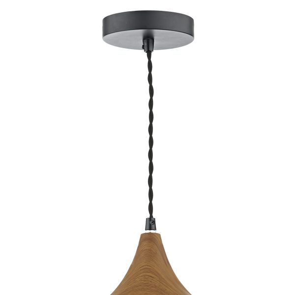 Gaucho 1 Light Pendant Black Large - Image 2