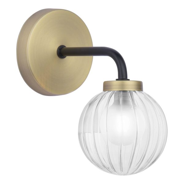 Gibbs Wall Light Antique Brass & Glass - Image 2