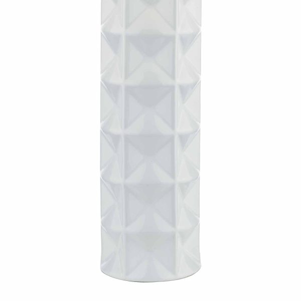 Gift Table Lamp White With White Linen Shade - Image 2