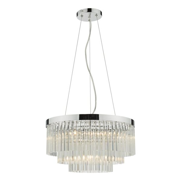 Giovana 5 Light Pendant Polished Chrome Clear Glass