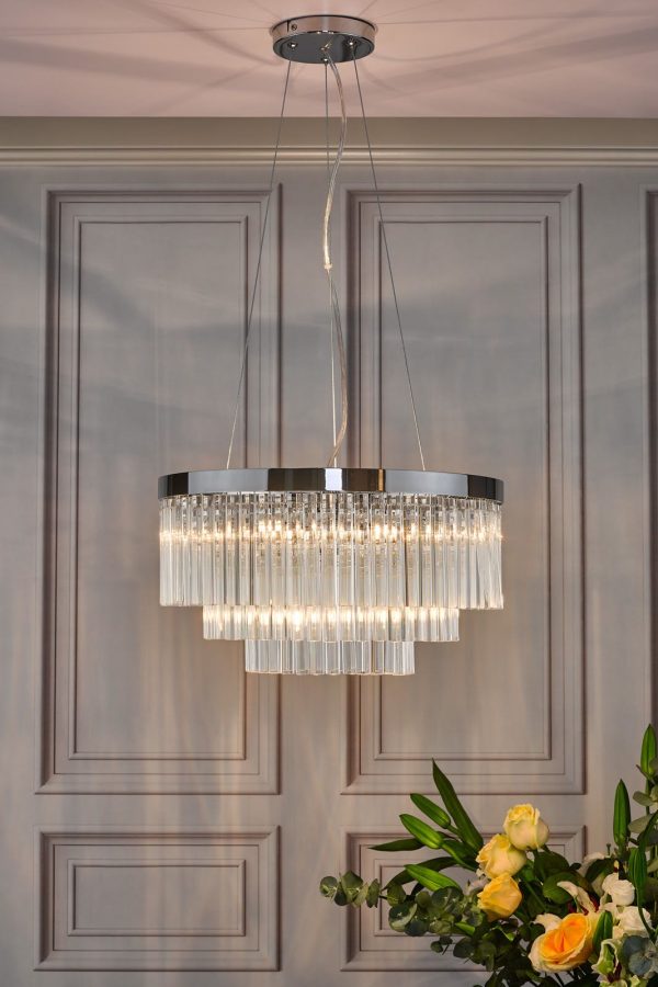 Giovana 5 Light Pendant Polished Chrome Clear Glass - Image 9