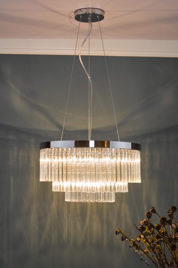 Giovana 5 Light Pendant Polished Chrome Clear Glass - Image 10