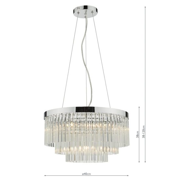 Giovana 5 Light Pendant Polished Chrome Clear Glass - Image 11