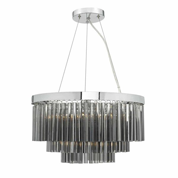 Giovana 5lt Pendant Polished Chrome & Smoked Glass - Image 2