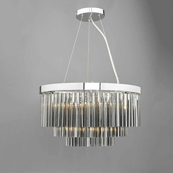 Giovana 5lt Pendant Polished Chrome & Smoked Glass