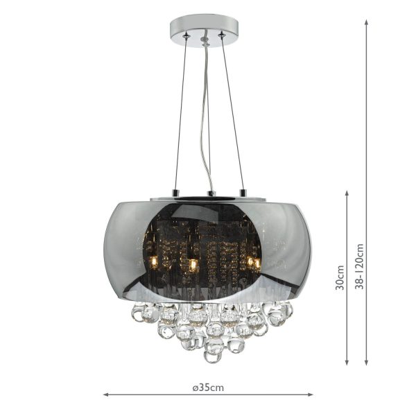 Giselle 5lt Pendant Smoked & Clear Glass - Image 6