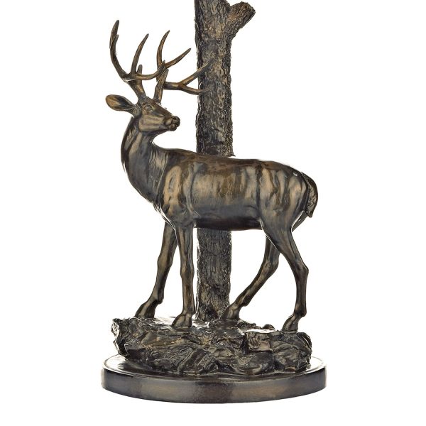 Gulliver Deer Table Lamp in Aged Brass complete with Shade - Image 2