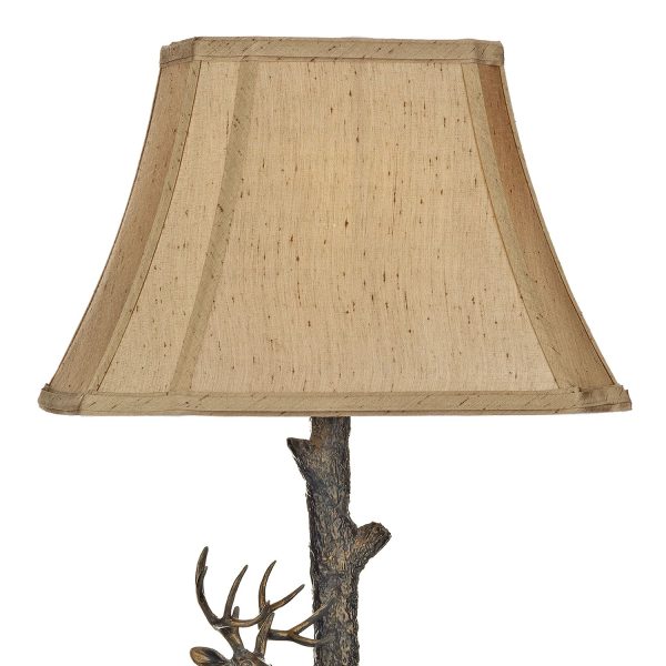 Gulliver Deer Table Lamp in Aged Brass complete with Shade