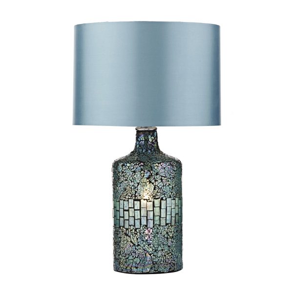 Guru Table Lamp Blue Mosaic Dual Source With Shade - Image 3