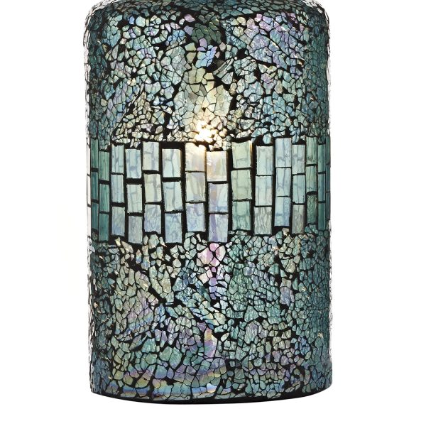 Guru Table Lamp Blue Mosaic Dual Source With Shade - Image 2