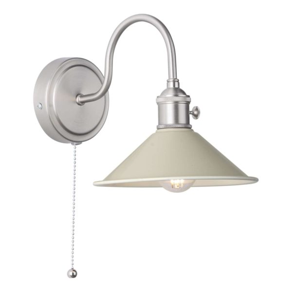 Hadano Wall Light Antique Chrome With Cashmere Shade