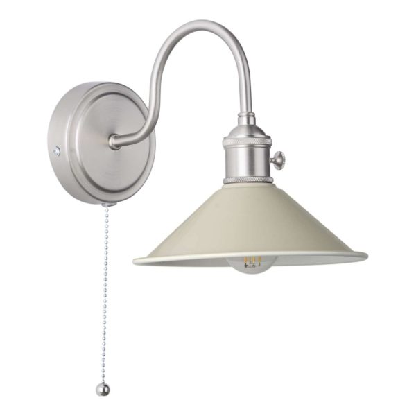 Hadano Wall Light Antique Chrome With Cashmere Shade - Image 2