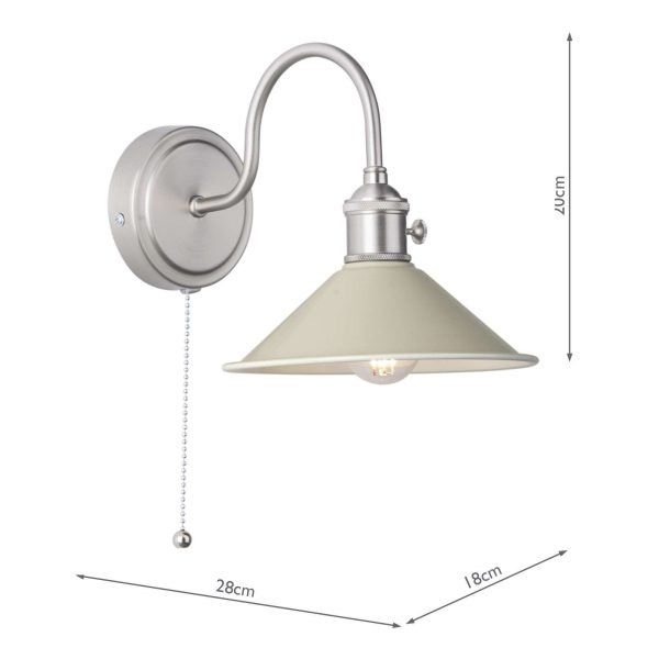 Hadano Wall Light Antique Chrome With Cashmere Shade - Image 3