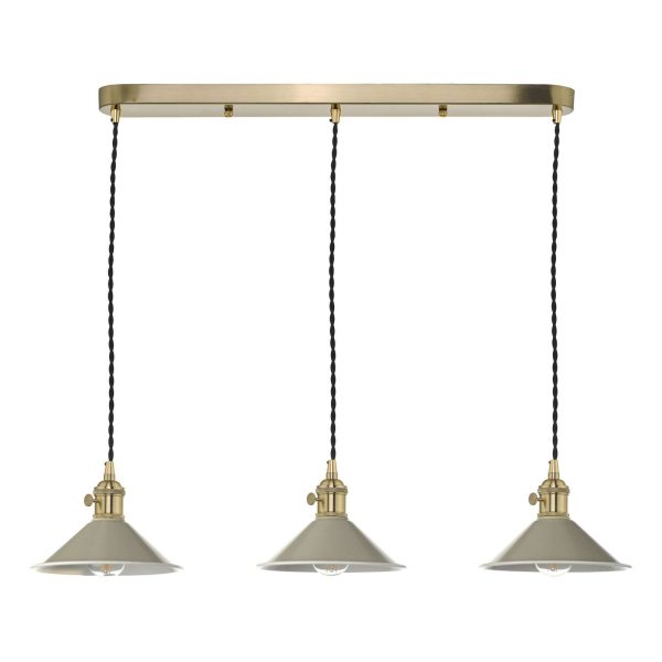 Hadano 3 Light Brass Suspension With Cashmere Shades - Image 2