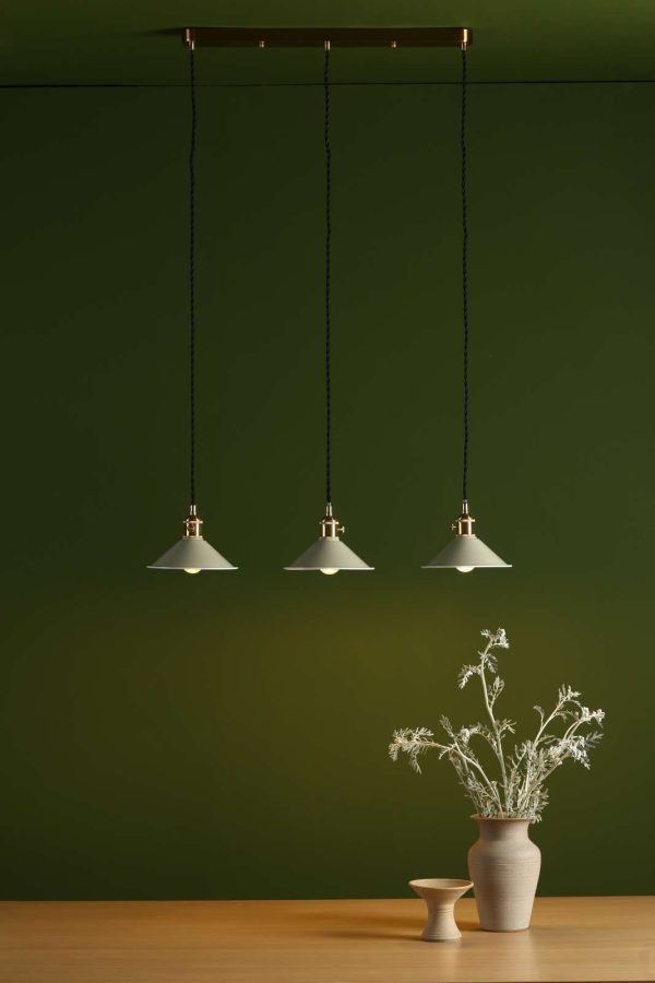 Hadano 3 Light Brass Suspension With Cashmere Shades - Image 3