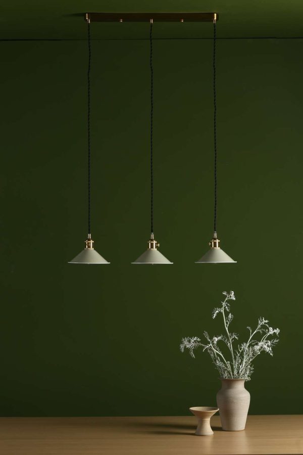 Hadano 3 Light Brass Suspension With Cashmere Shades - Image 4