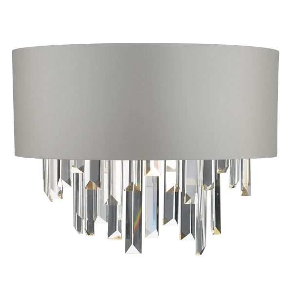 Halle Wall Light Grey & Crystal Cw Shade