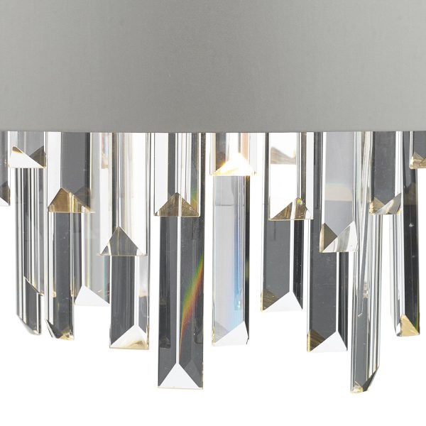 Halle Wall Light Grey & Crystal Cw Shade - Image 2