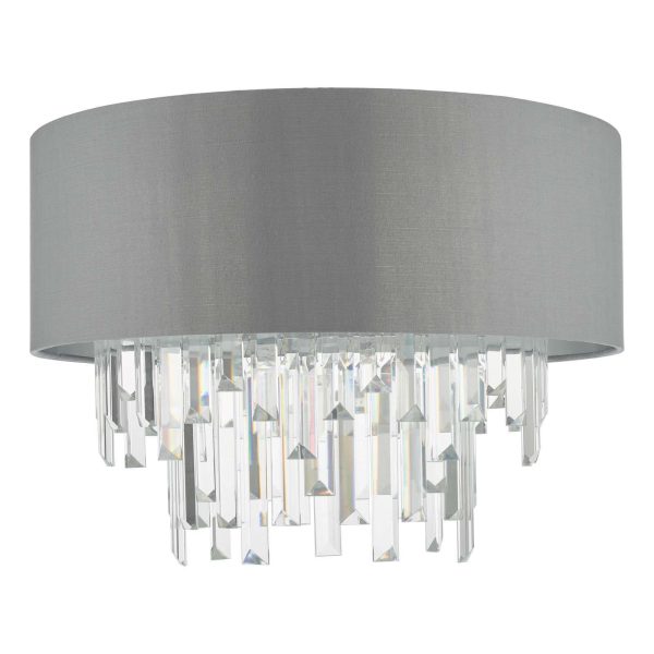 Halle 4 Light Flush Grey Shade Crystal - Image 2