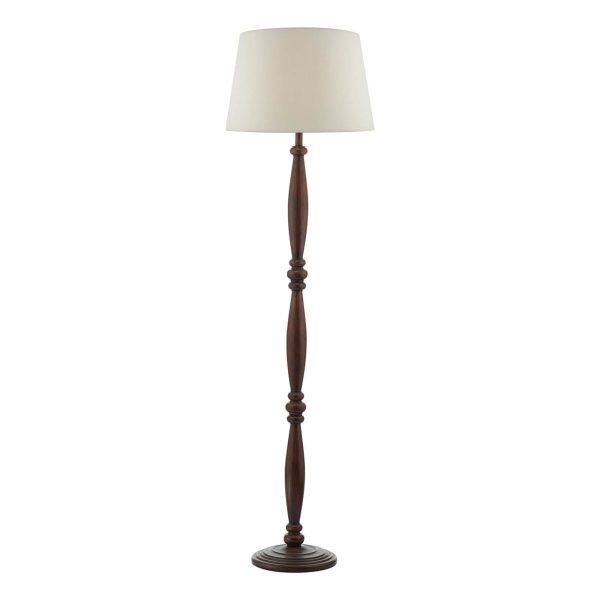 Hayward Floor Lamp Dark Wood With Shade - Image 2