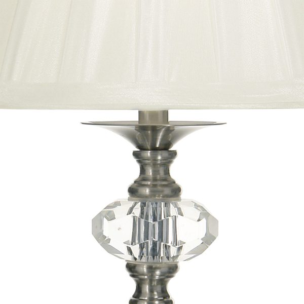 Hazel Touch Table Lamp Satin Chrome Crystal complete with Shade - Image 2