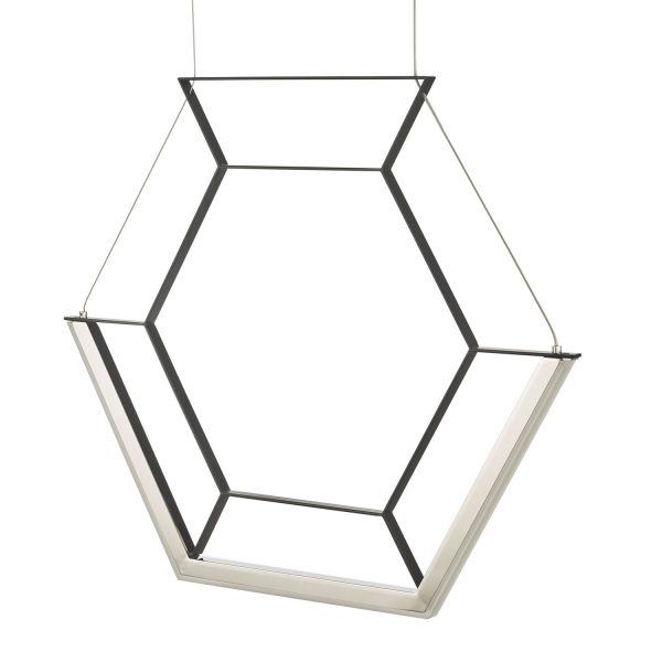 Hexagon 1lt Pendant Black LED - Image 3