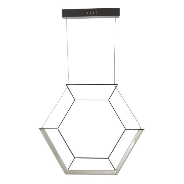 Hexagon 1lt Pendant Black LED - Image 5