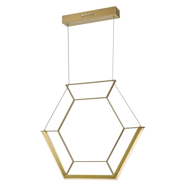 Hexagon 1lt Pendant Gold LED