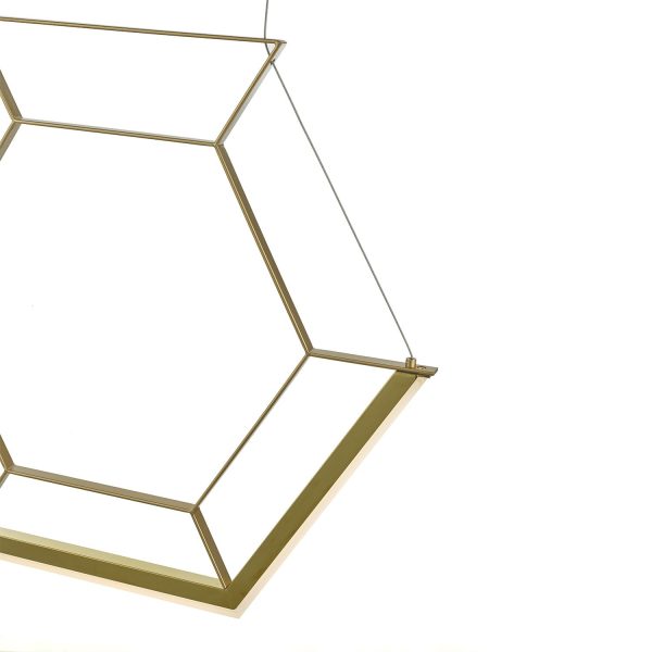 Hexagon 1lt Pendant Gold LED - Image 2