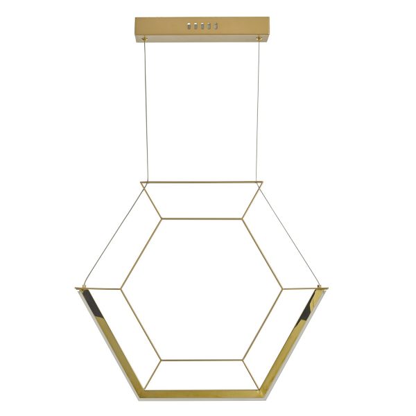 Hexagon 1lt Pendant Gold LED - Image 5