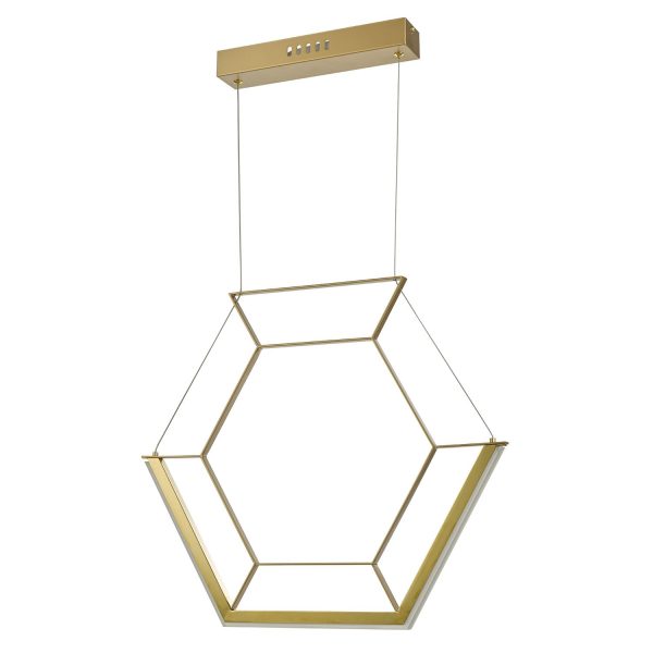 Hexagon 1lt Pendant Gold LED - Image 4