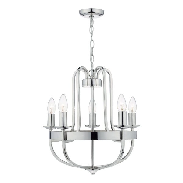 Heythrope 5 Light Pendant Polished Nickel - Image 4