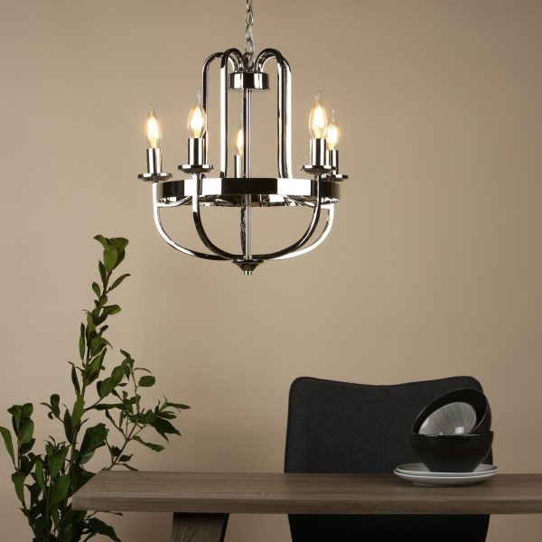 Heythrope 5 Light Pendant Polished Nickel - Image 7