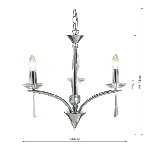 Hyperion 3 Light Dual Mount Pendant Polished Chrome - Image 7