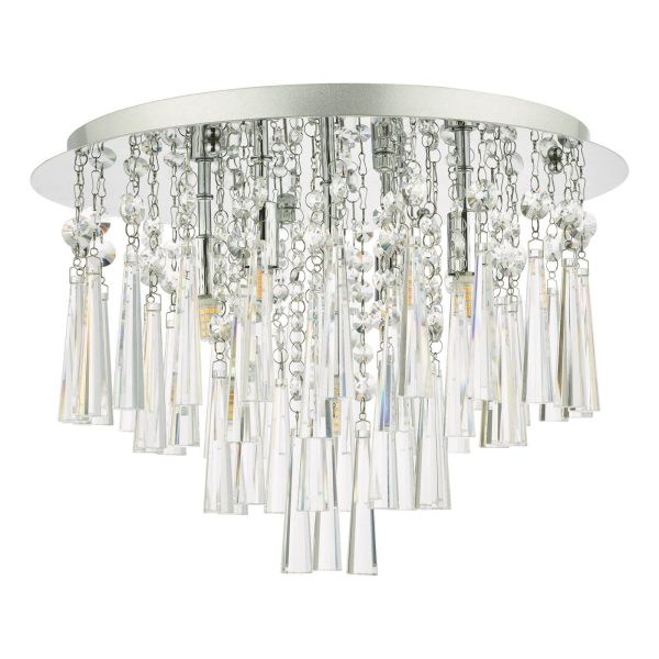 Iclyn 5 Light Flush Polished Chrome Crystal - Image 2