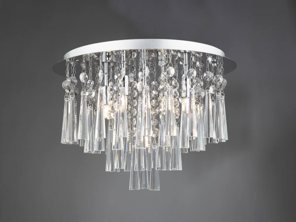 Iclyn 5 Light Flush Polished Chrome Crystal - Image 5