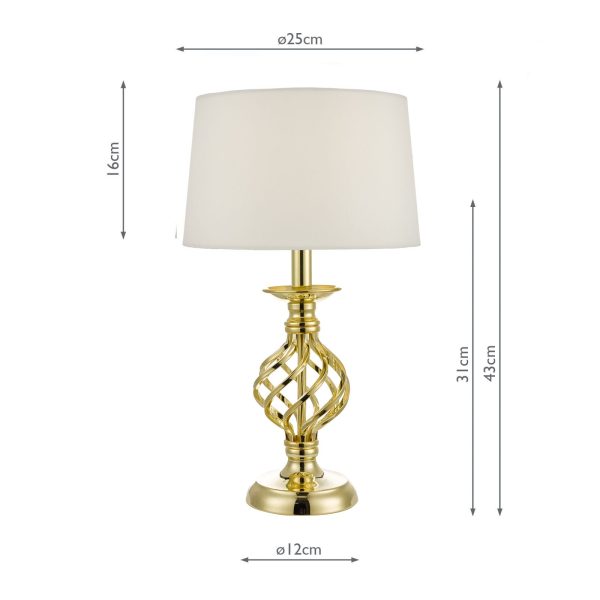 Iffley Touch Table Lamp Gold Cage Twist Base With Shade - Small - Image 4