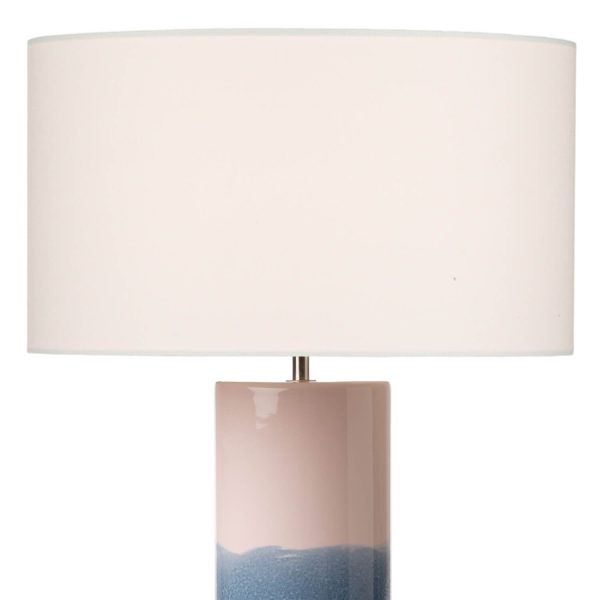 Ignatio Table Lamp Ceramic Pink & Blue With Shade - Image 2