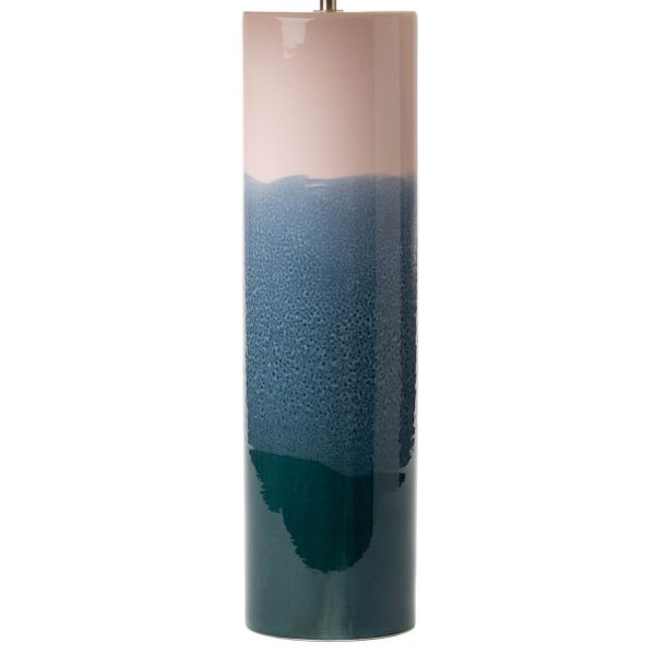 Ignatio Table Lamp Ceramic Pink & Blue With Shade - Image 3