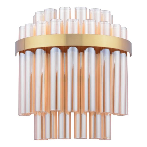 Imani 2 Light Wall Light Natural Brass and Champagne Glass - Image 2