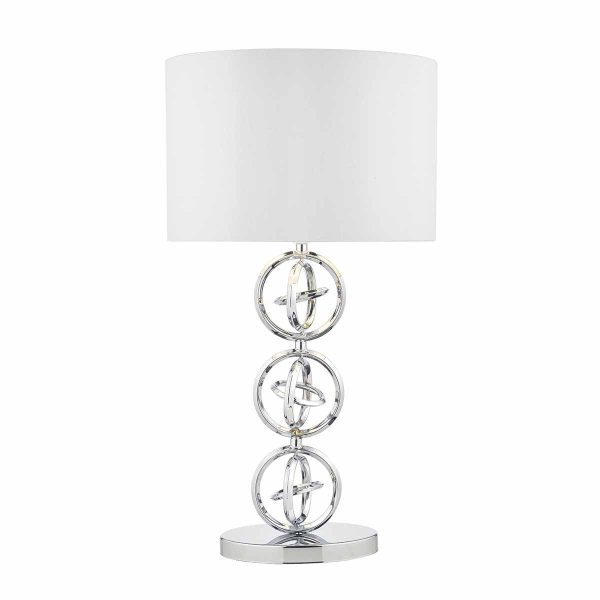 Innsbruck Table Lamp Polished Chrome c/w Ivory Shade - Image 3