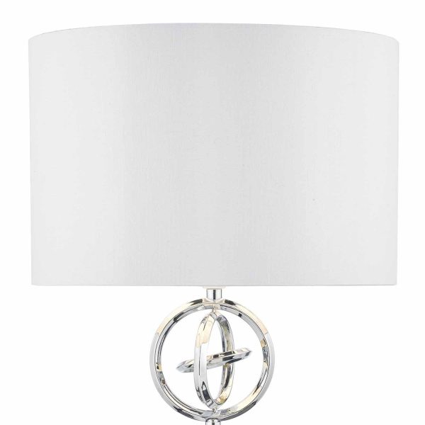 Innsbruck Table Lamp Polished Chrome c/w Ivory Shade - Image 2