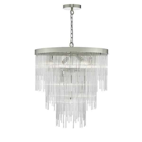 Isla 7lt Pendant Polished Chrome & Clear Glass Rods - Image 9